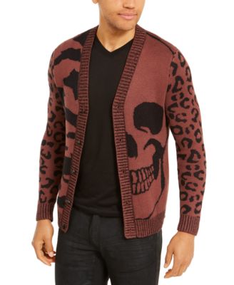 INC International Concepts - Men's Skull & Animal Print Cardigan