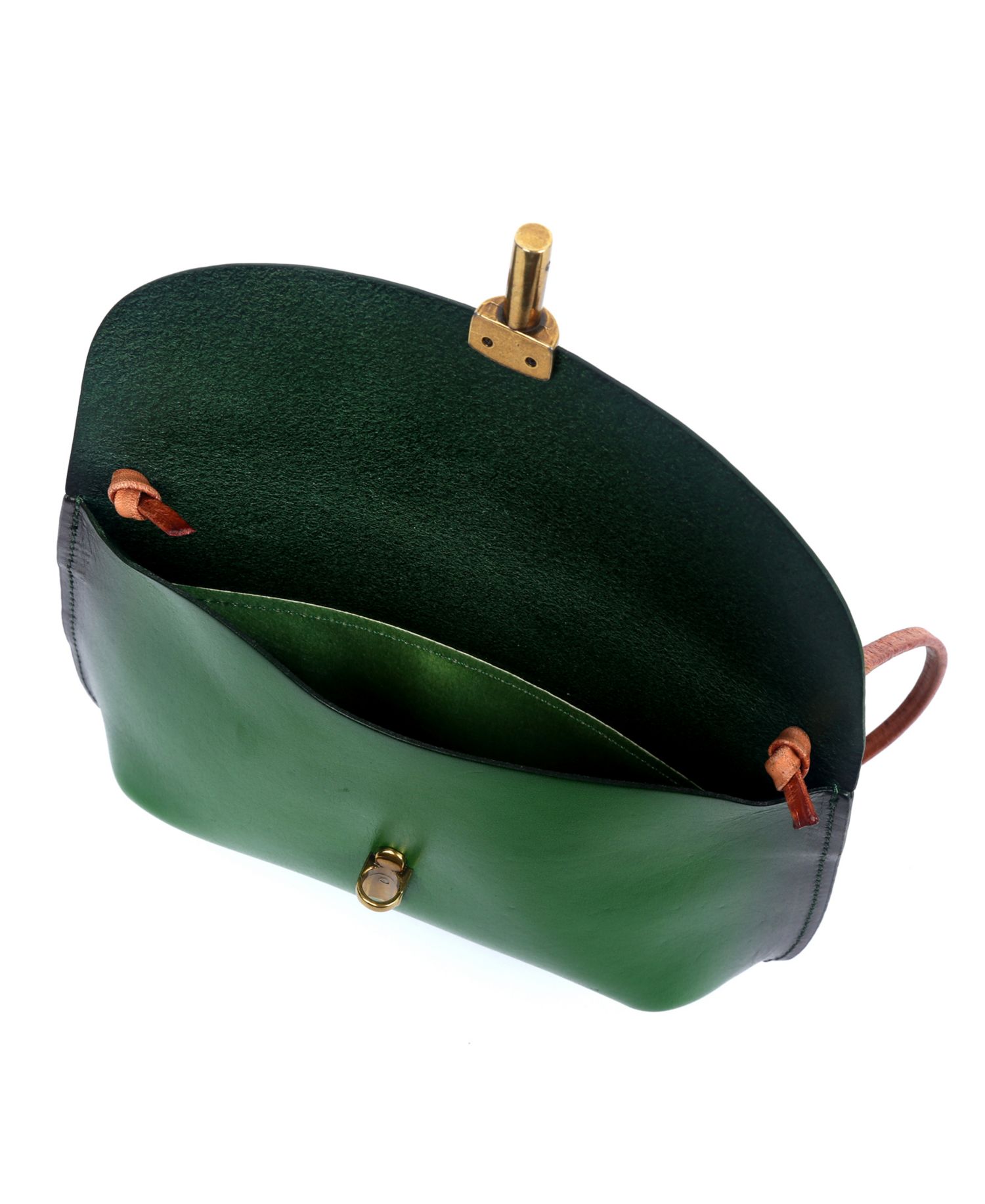 Ada Small Leather Pushlock Crossbody Bag