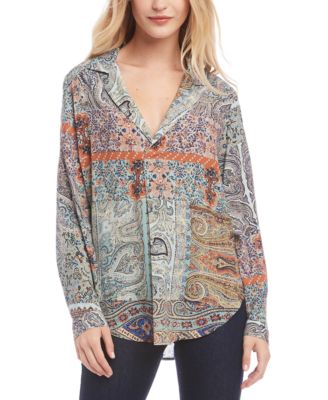 Karen Kane - Paisley-Print Crepe Top
