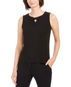 image of Nine West Ruched-Knot Keyhole Top