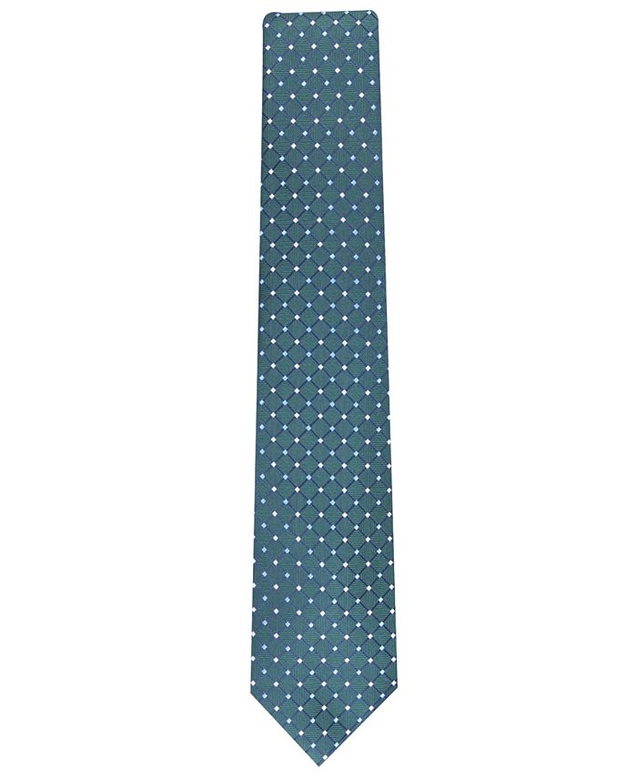 Club Room Men's Classic Grid Silk Tie, Created for Macy's & Reviews ...