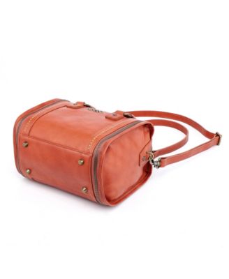 Mini Trunk Leather Top Handle Crossbody Bag