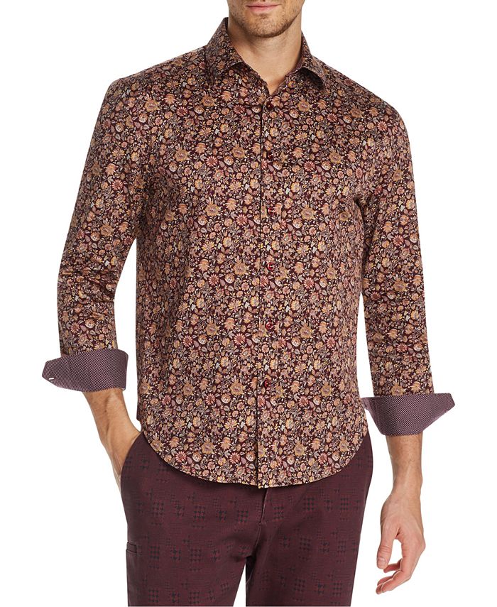 Tallia Men's Slim-Fit Stretch Multi Floral Long Sleeve Shirt - Macy's