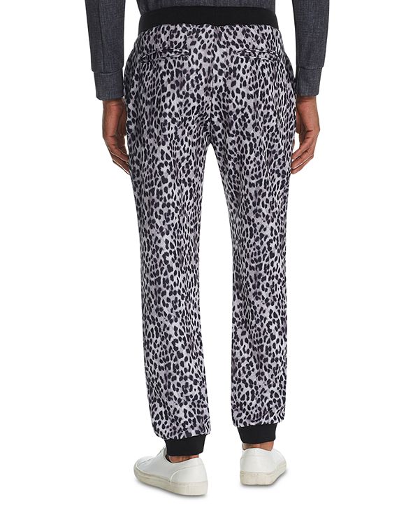 white leopard print joggers