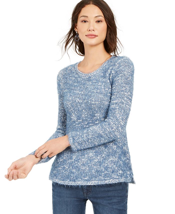 Style & Co Marled Eyelash-Texture Sweater, Created for Macy's - Macy's