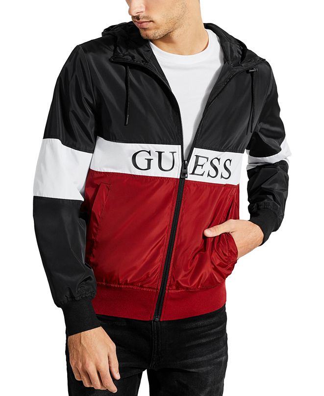 GUESS Men's Colorblocked Logo Windbreaker & Reviews Coats & Jackets