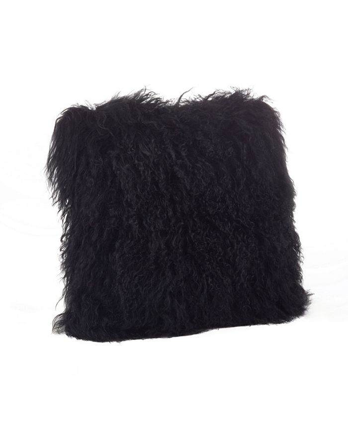 Black mongolian fur hotsell pillow