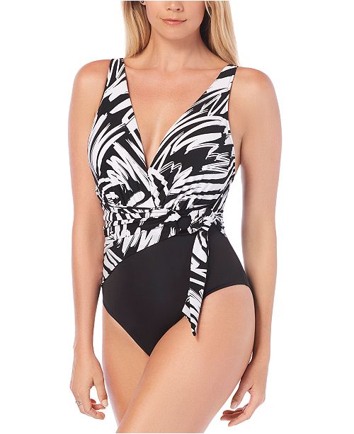Magicsuit Sketchy Kaia Printed Side Tie Tummy Control One Piece