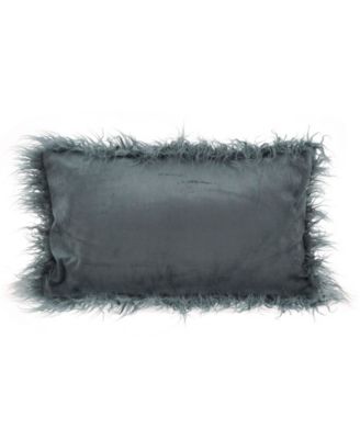 Mongolian Faux Fur Decorative Pillow, 12" x 20"