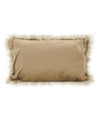 Mongolian Faux Fur Decorative Pillow, 12" x 20"
