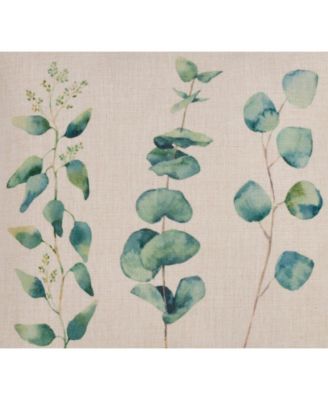 Eucalyptus Printed Decorative Pillow, 18" x 18"