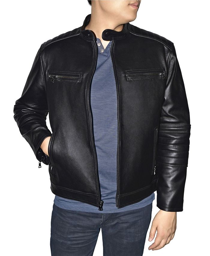 Victory Sportswear Retro Leather Men's Moto Jacket - Macy's