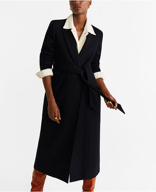 Mango Belted Wool Coat Reviews Women Macy S