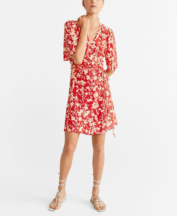 MANGO Print Wrap Dress Macy's