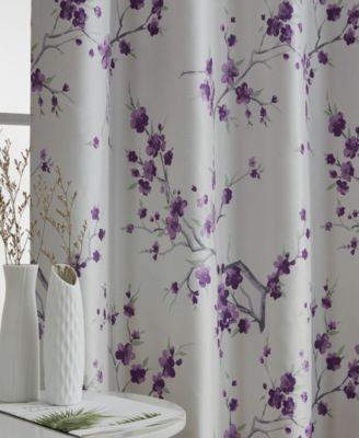 Jasmine Floral Patterned Room Darkening Curtain ROD POCKET POLE TOP Panels - Set of 2
