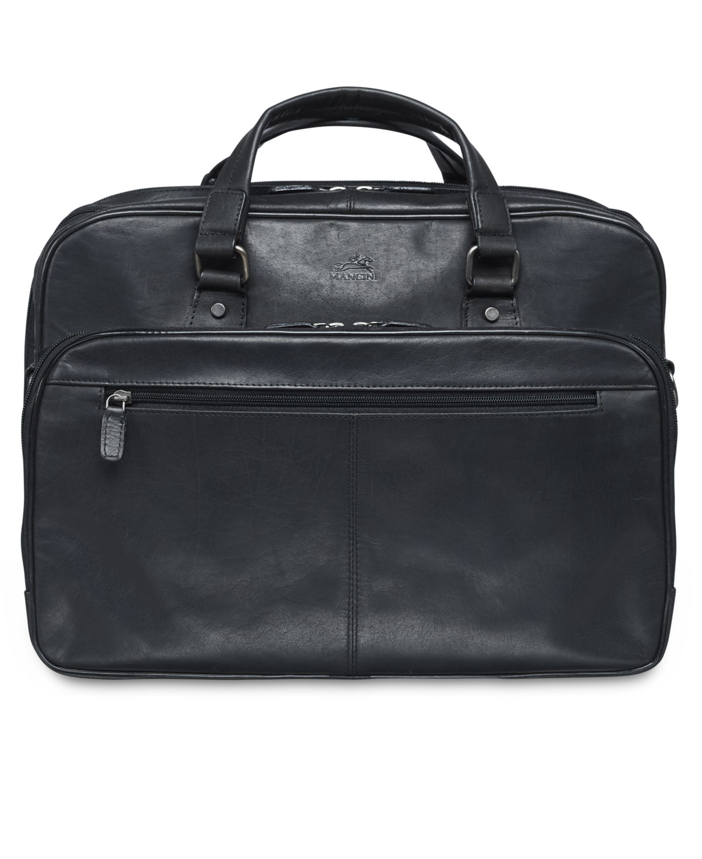 Мужская сумка Mancini Buffalo Collection Expandable Double Compartment Laptop/ Tablet Briefcase, цвет: Чёрный — фото 1