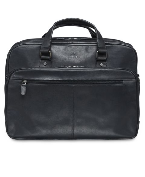 Мужская сумка Mancini Buffalo Collection Expandable Double Compartment Laptop/ Tablet Briefcase, цвет: Чёрный