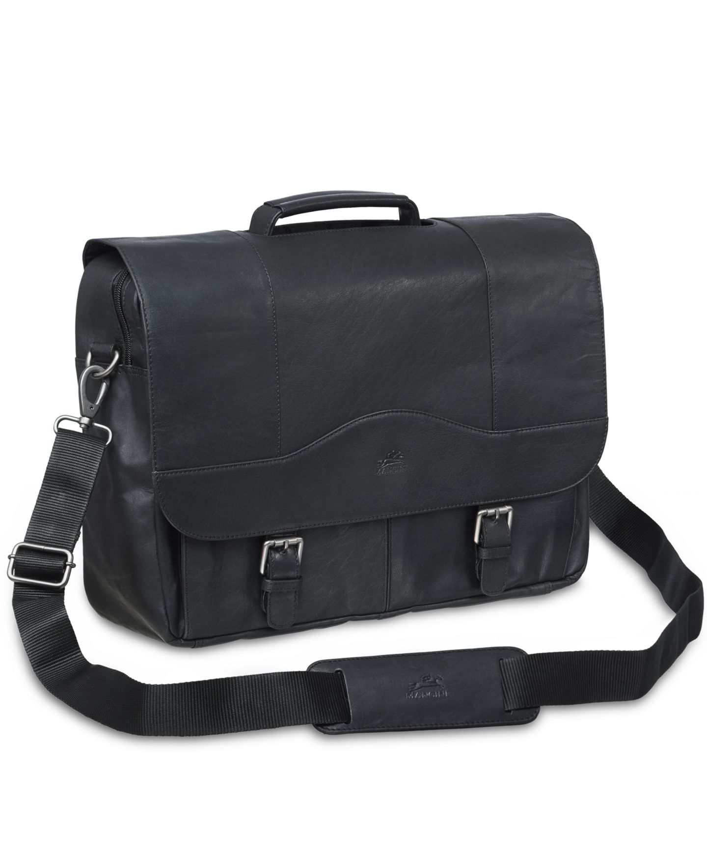 Мужская сумка Mancini Buffalo Collection Porthole Laptop/ Tablet Briefcase, цвет: Чёрный — фото 4