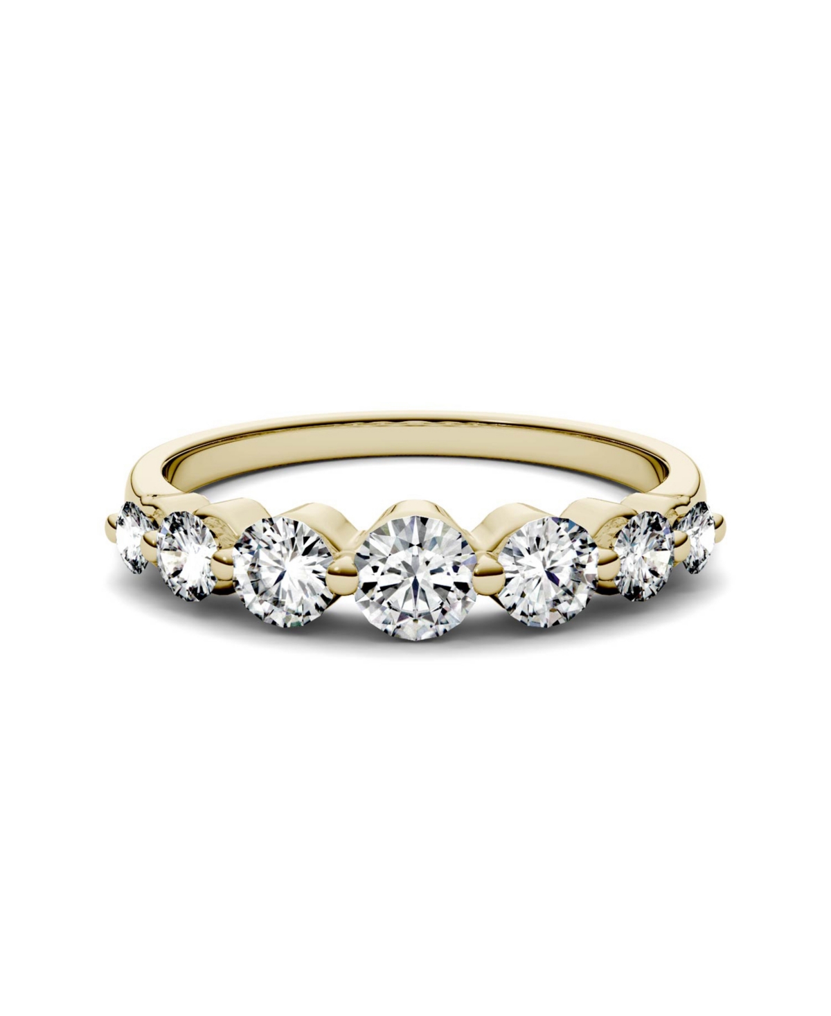 Moissanite Graduated Seven Stone Band 7/8 ct. t.w. Diamond Equivalent in 14k White, Yellow, or Rose- Gold