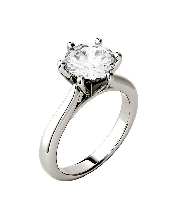 Charles & Colvard - Moissanite Solitaire Engagement Ring 1-9/10 ct. t.w. Diamond Equivalent in 14k White Gold