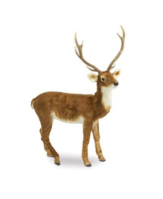 Gerson & Gerson - 66-Inch High Brown Fiberglass Standing Deer with Head Up