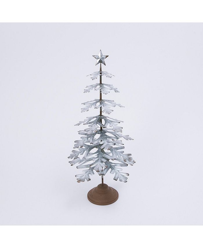Gerson & Gerson 33Inch High Galvanized Metal Tabletop Evergreen Tree