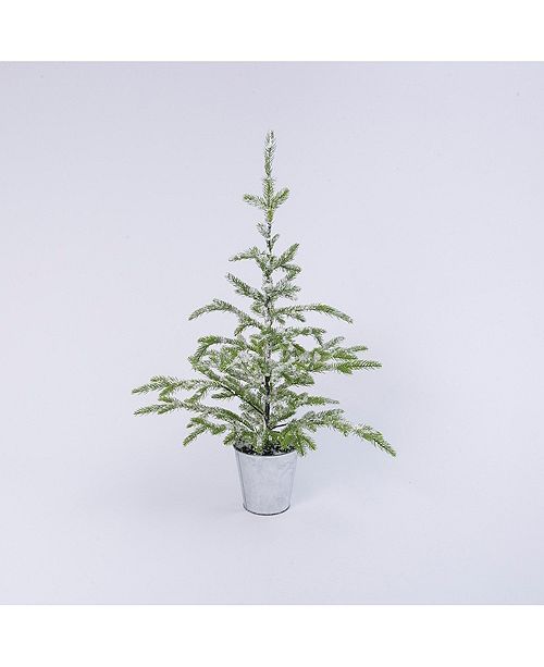 Gerson & Gerson 33Inch High Flocked Evergreen Tree in Bucket & Reviews