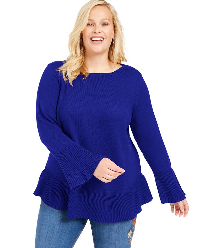 Style & Co Plus Size Ruffled Sweater, Created for Macy's - Macy's