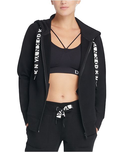 DKNY Sport Logo Fleece Zip Hoodie & Reviews Tops Women Macy's