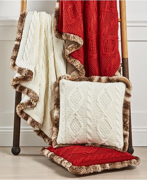 Martha Stewart Collection Sweater Knit Throw Decorative Pillow