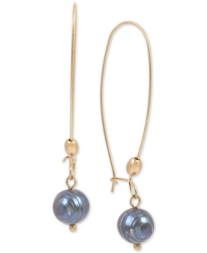 image of Robert Lee Morris Soho Gold-Tone Freshwater Pearl (10mm) Linear Drop Earrings