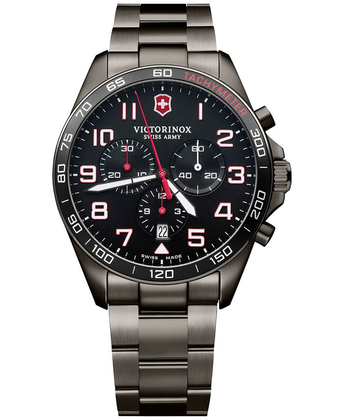 Victorinox Men s Chronograph Fieldforce Sport Gray PVD Stainless