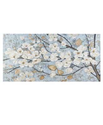 Madison Park - Luminous Bloom Gold Foil Floral Hand Embellished Canvas Art