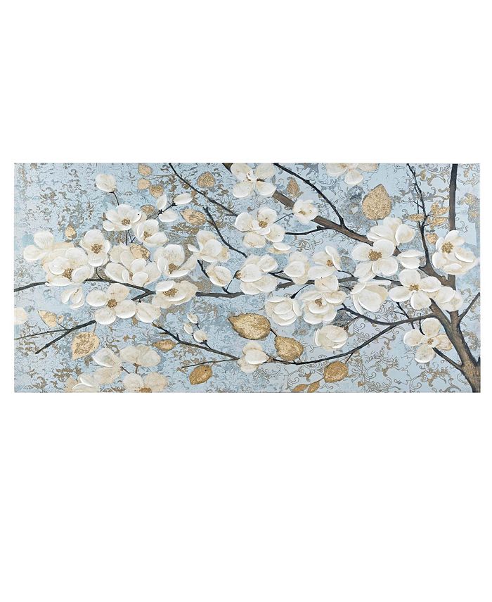 Madison Park Luminous Bloom Gold Foil Floral Hand Embellished