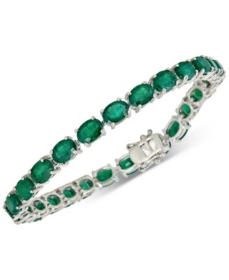 sterling silver and emerald bracelet