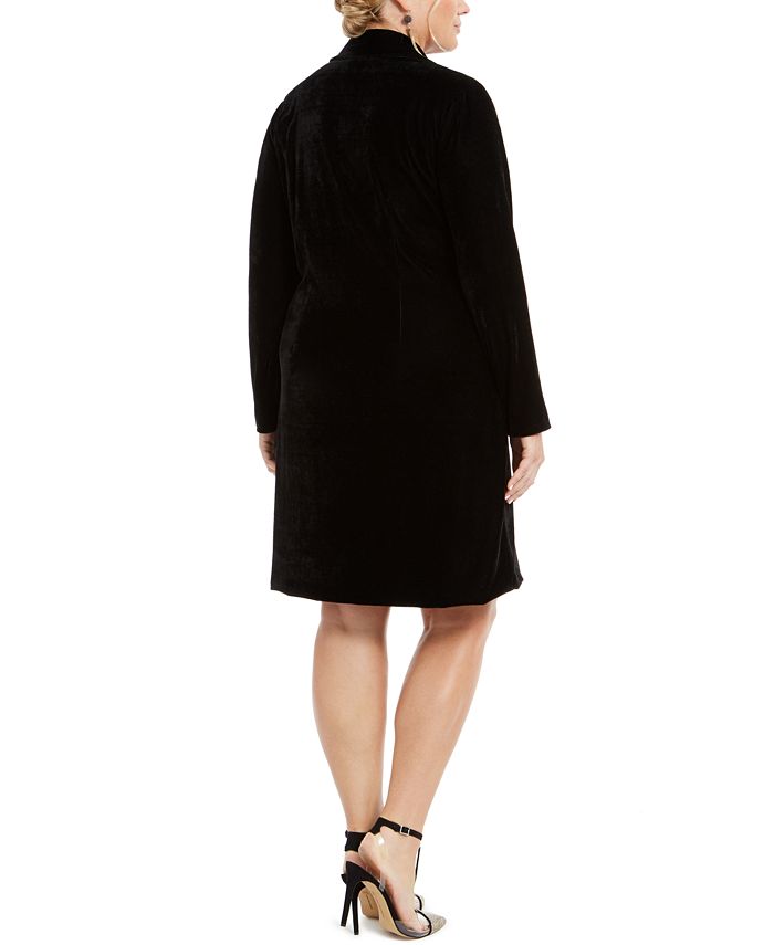 City Studios Trendy Plus Size Velvet Tuxedo Dress - Macy's