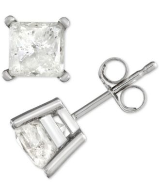 Diamond Princess Stud Earrings 1 4 Ct. T.W. To 2 Ct. T.W. In 14k White Gold