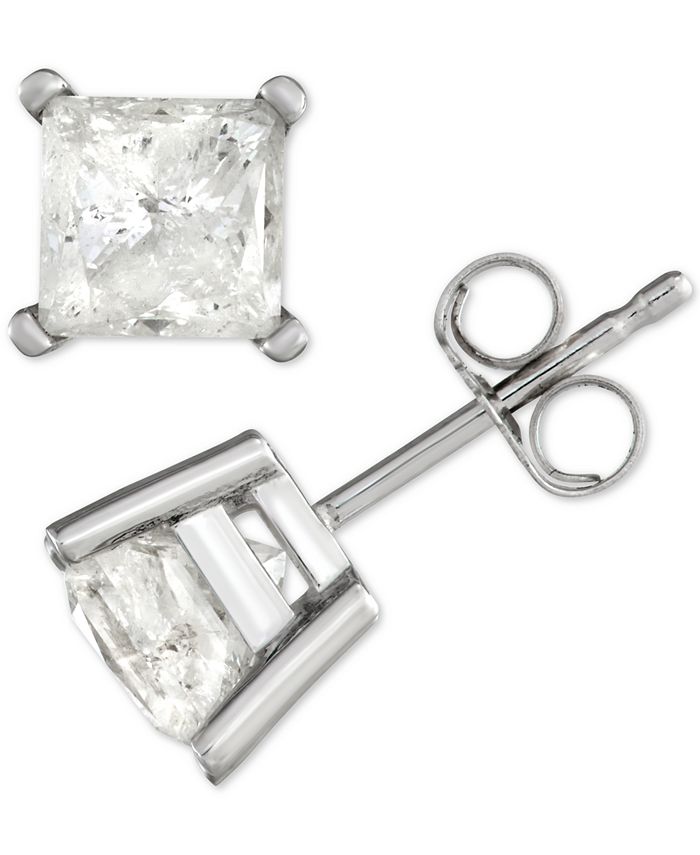 Macy's princess cut shop diamond earrings