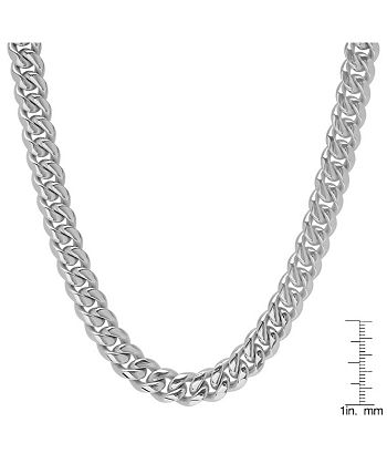 STEELTIME - Men's Stainless Steel 30" Miami Cuban Link Chain with 10mm Box Clasp from