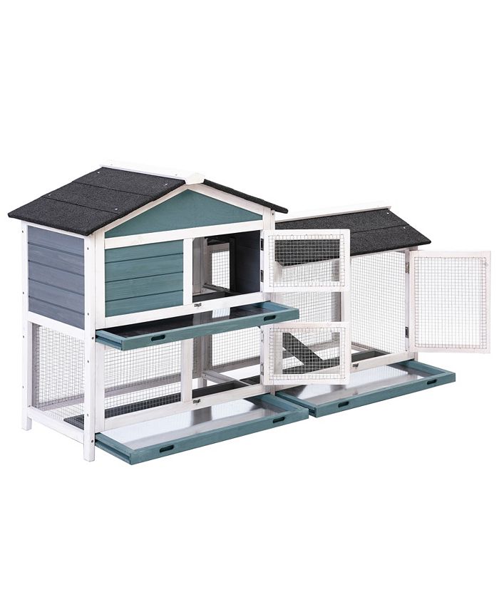 PurLove Pet Rabbit Hutch Wooden House Chicken Coop for Small Animals
