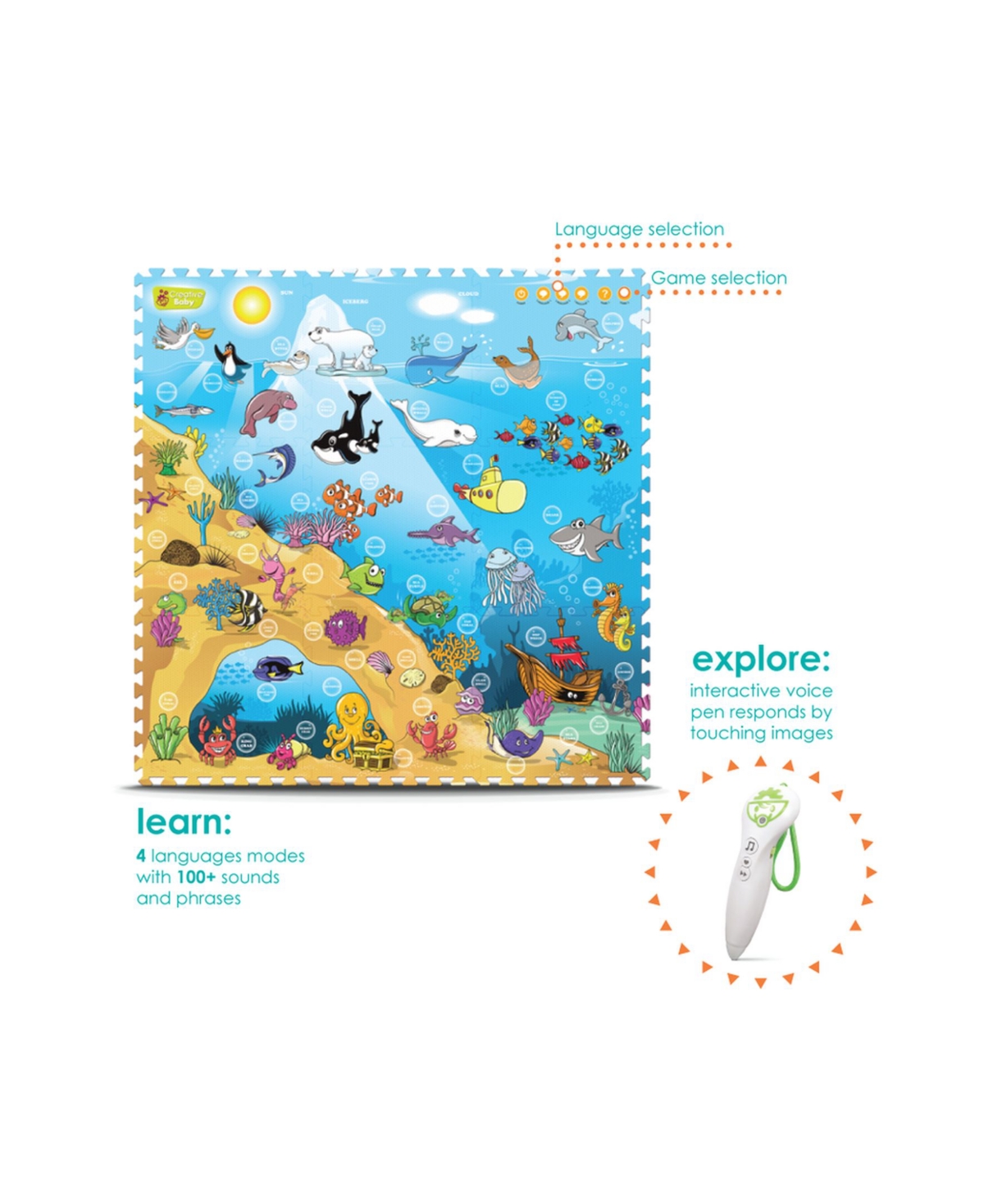 Shop Creative Baby Foam Play I-mat Under The Sea, 9 Pieces In Multi