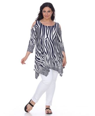 white mark plus size tunics