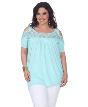 White Mark Plus Size Bexley Tunic Top In Mint