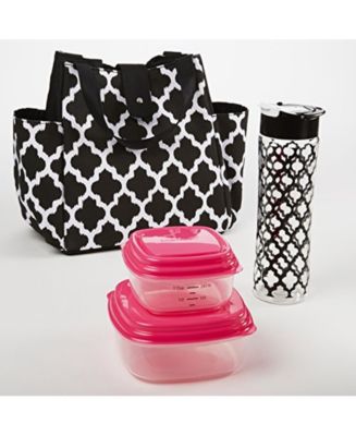 Fit and Fresh Downtown Designer Lunch Bag in Zebra with Ice 