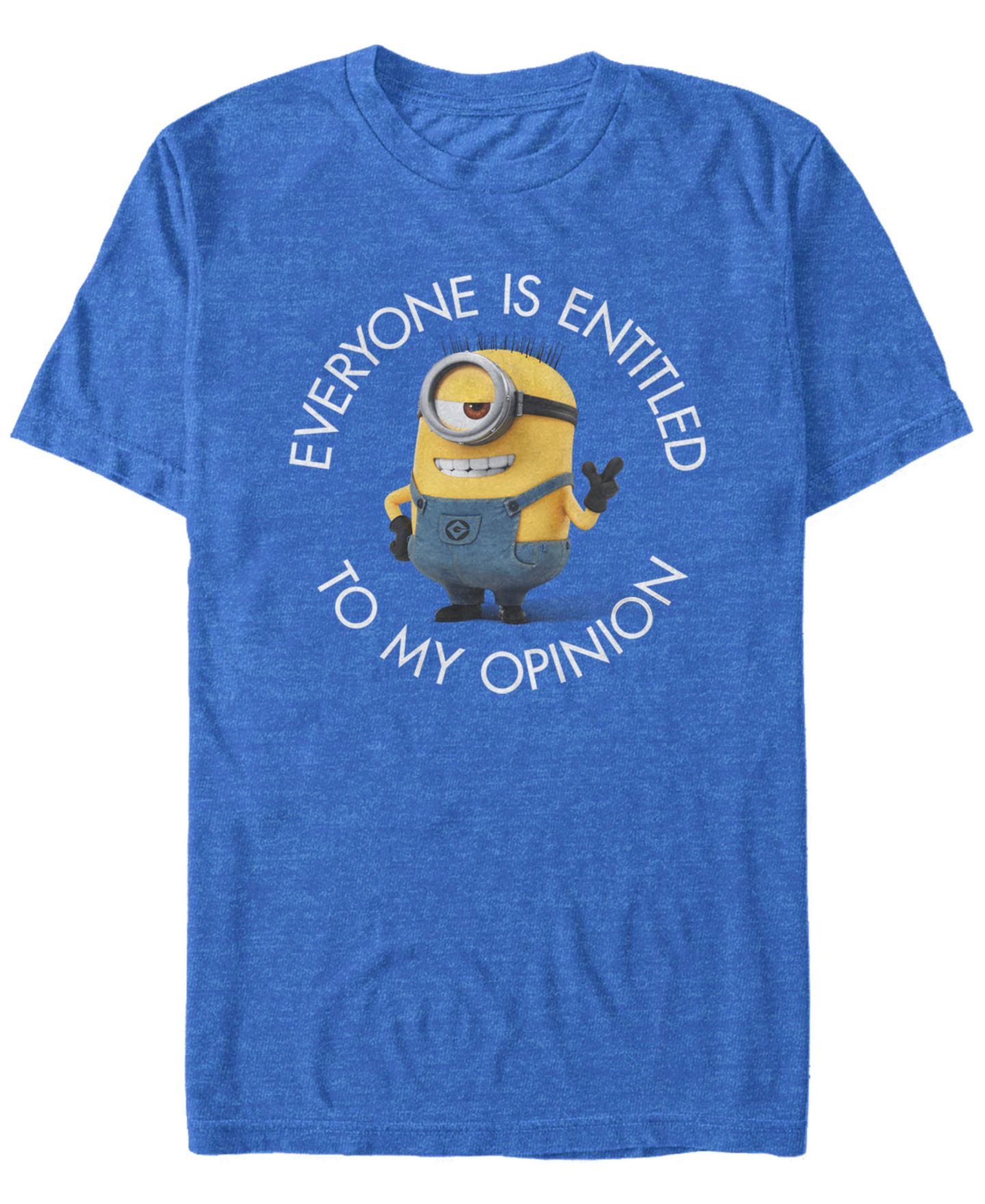 Мужская футболка Fifth Sun Minions Illumination Despicable Me Entitled To My Opinion Short Sleeve, цвет: Королевский синий меланжевый — фото 1