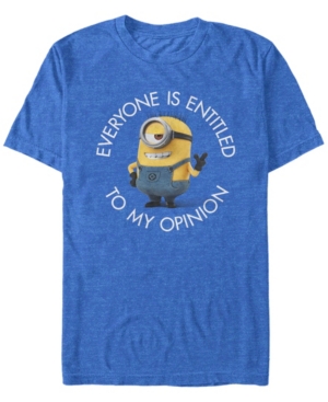 Minions Illumination Men's Despicable Me Entitled To My Opinion Short Sleeve T-shirt In Royal Heather