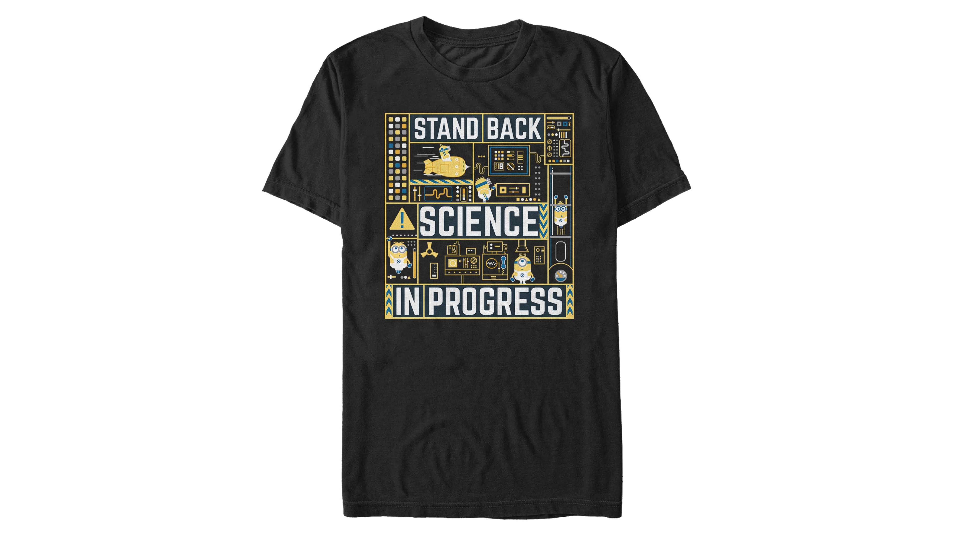 Minions Illumination Men's Despicable Me 3 Stand Back, Science Progress Short Sleeve T-Shirt