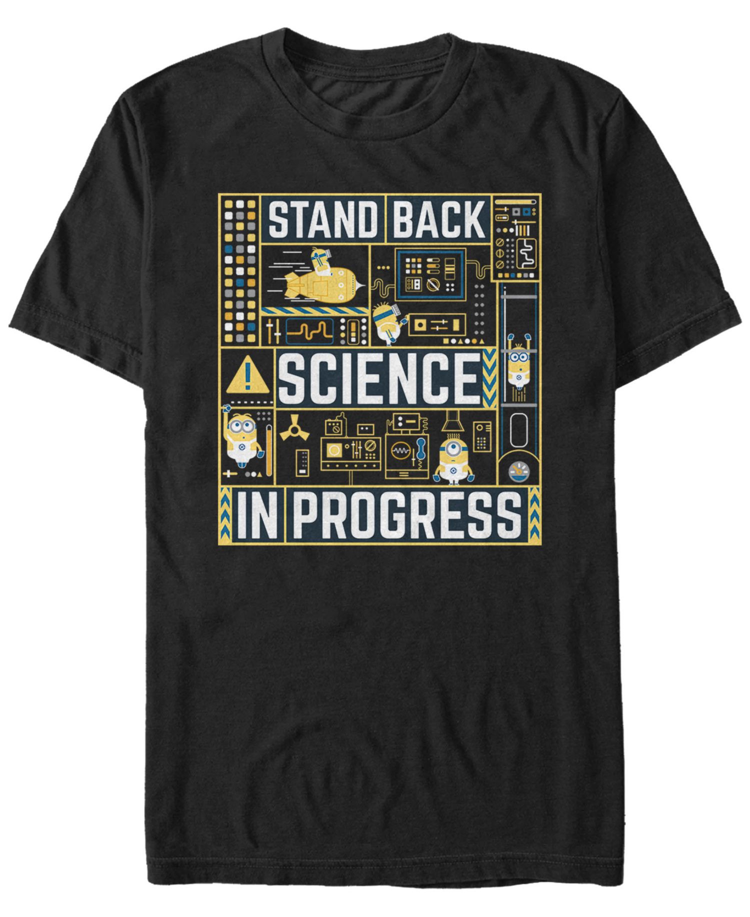 Minions Illumination Men's Despicable Me 3 Stand Back, Science In Progress Short Sleeve T-Shirt
