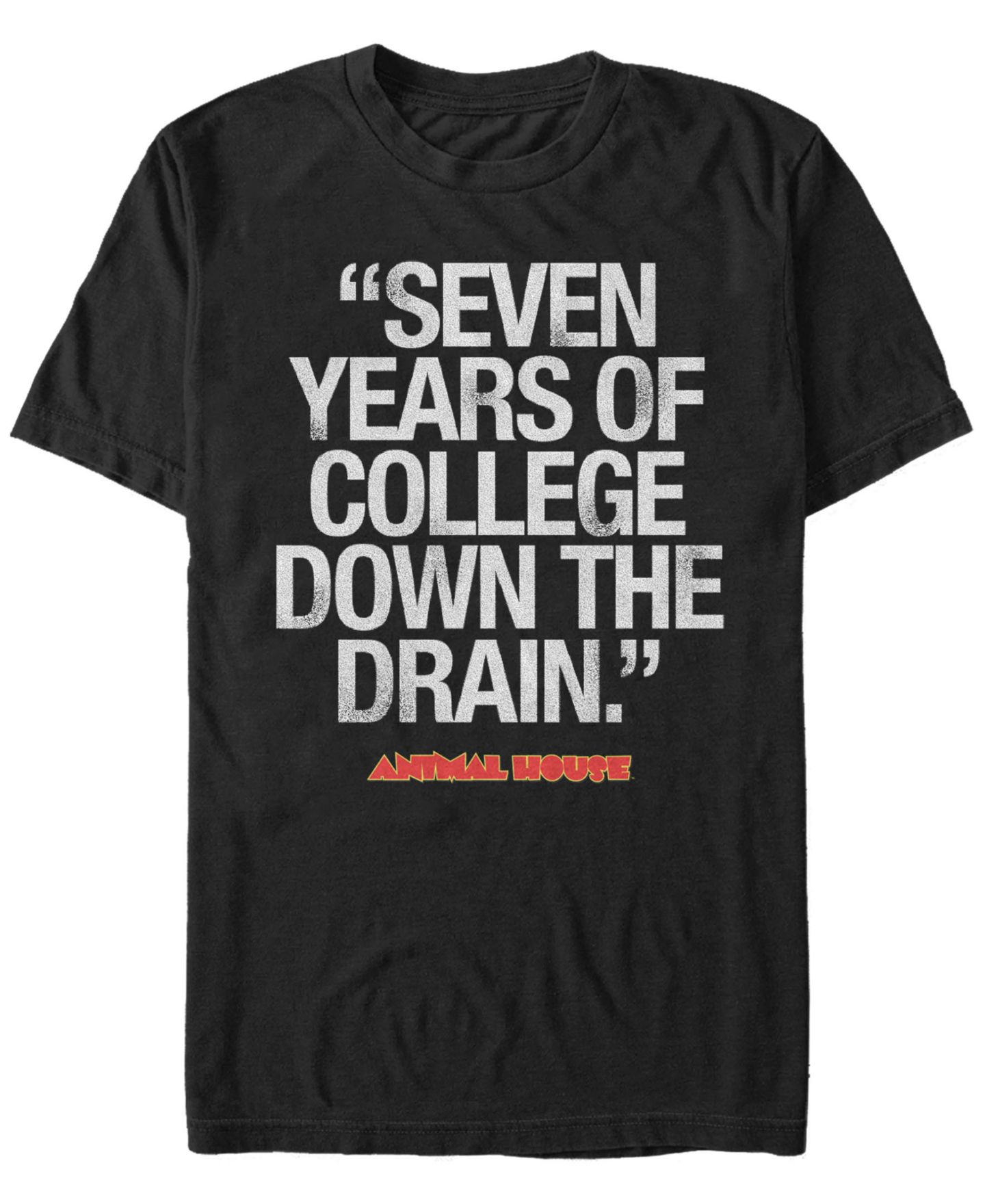 Мужская футболка Fifth Sun Animal House National Lampoon's Bluto 7 Years Of College Short Sleeve, цвет: Чёрный — фото 1