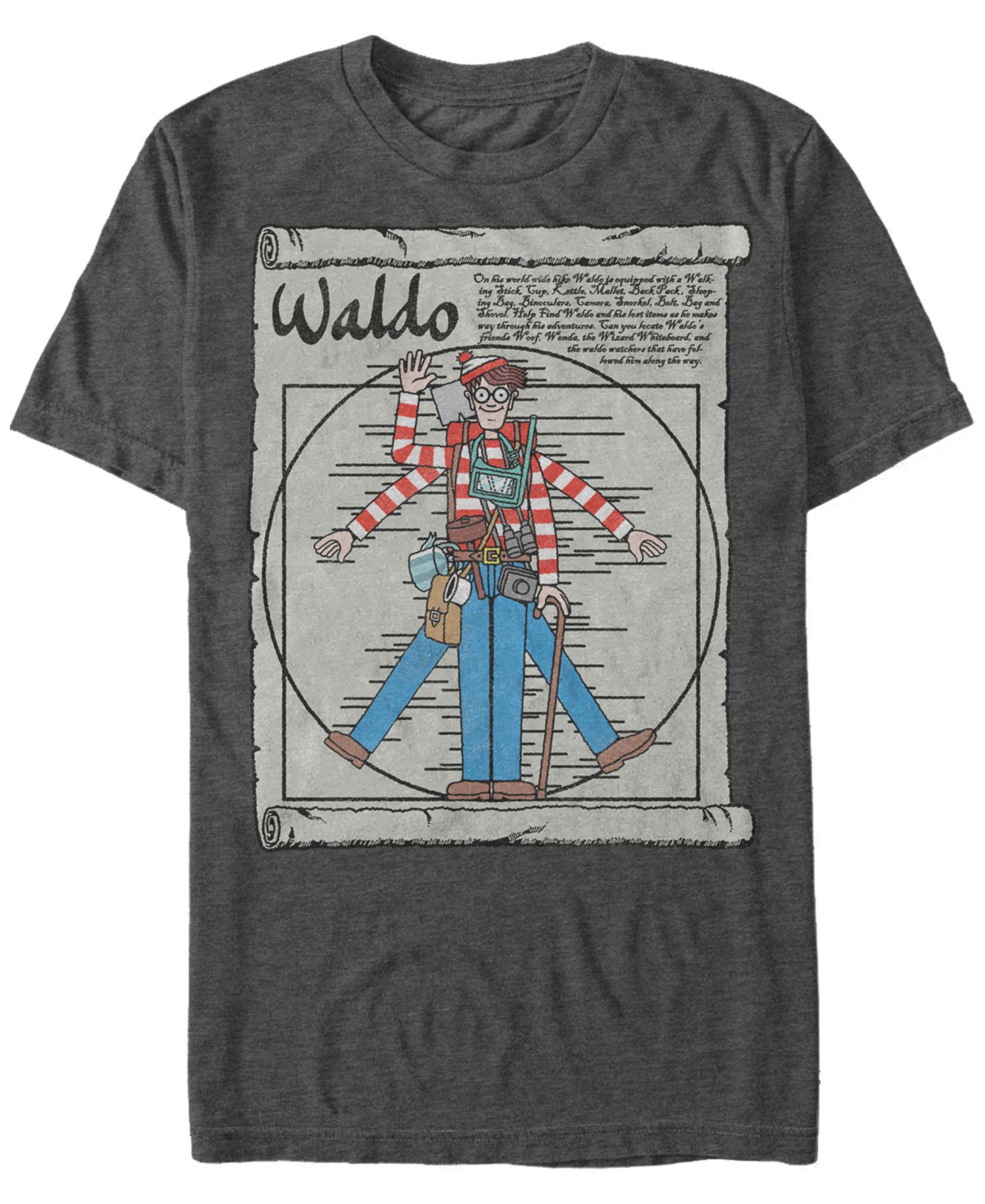 Where's Waldo? Men's Vitruvian Waldo Short Sleeve T-Shirt